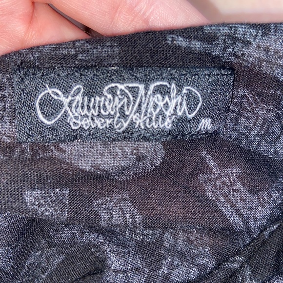 Lauren Moshi Lily Guns Patterned Swing Tank Size M SUPER RARE Black & White - Picture 4 of 7